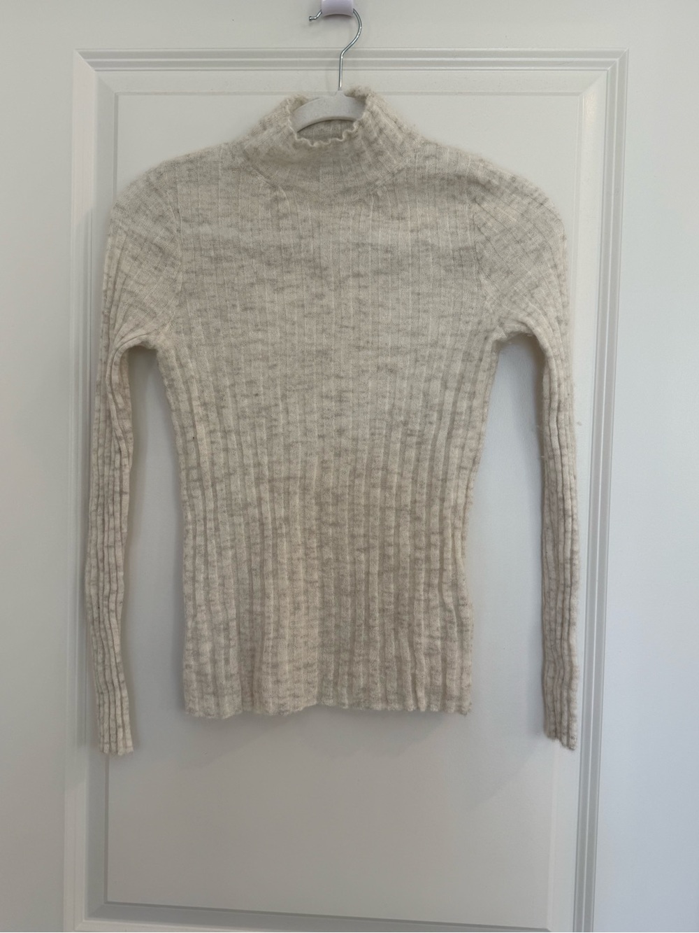 Madewell Cream Ribbed Turtleneck Sweater